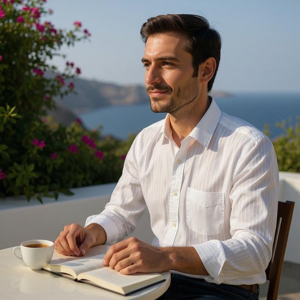 Men's XL White Striped Long Sleeve Button-Up Dress Shirt  by Croft & Barrow